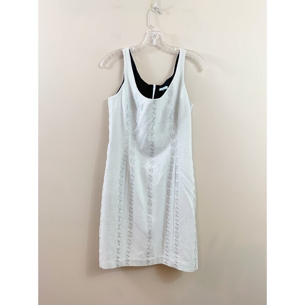 Tocca Wool/Angora Embroidered Mint Green Sleeveless Mini Dress